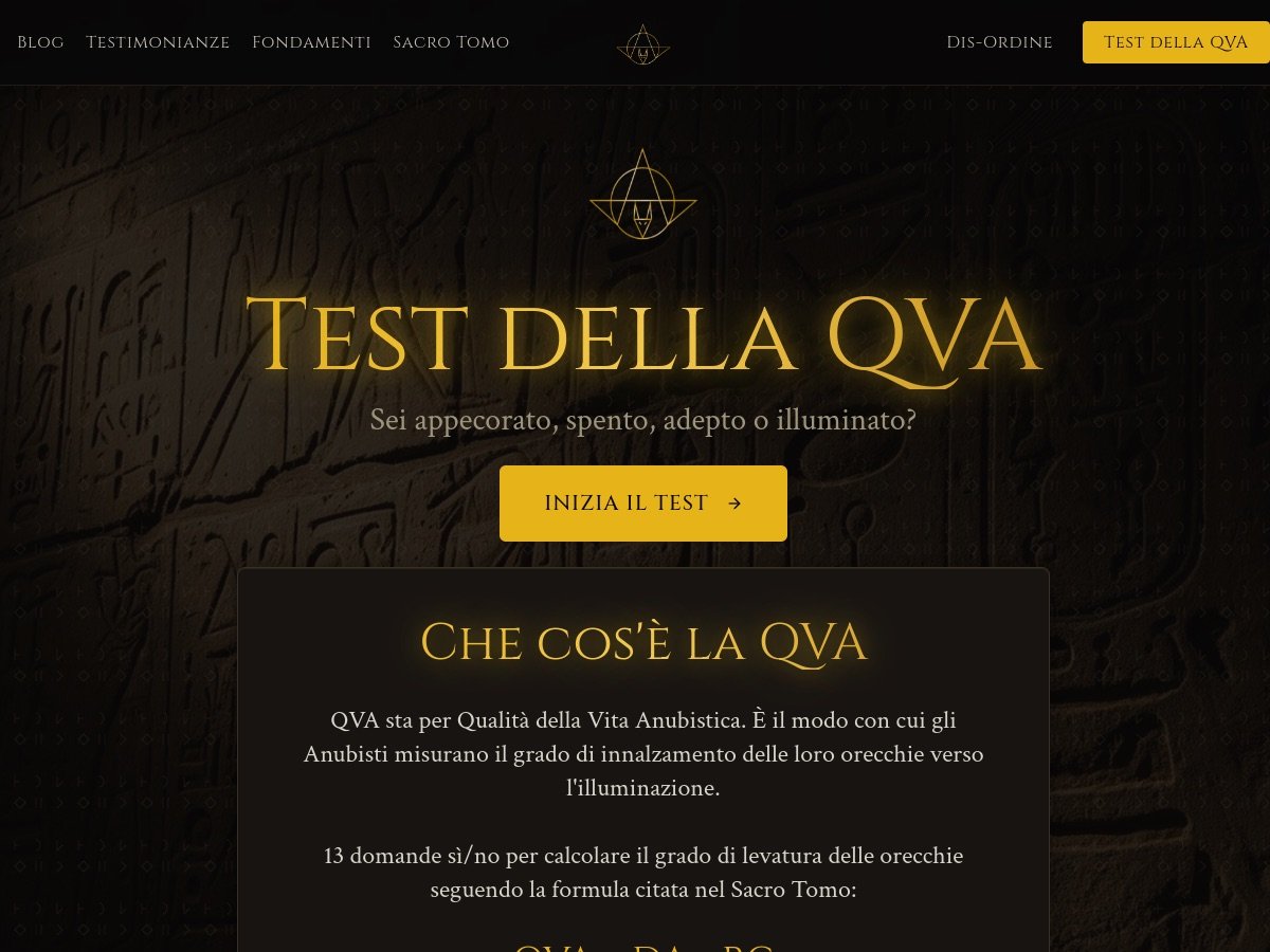 Anteprima del lavoro Anubismo — QVA